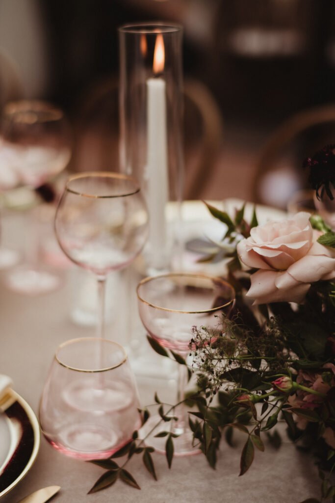 Wedding Table Setting with Flowers